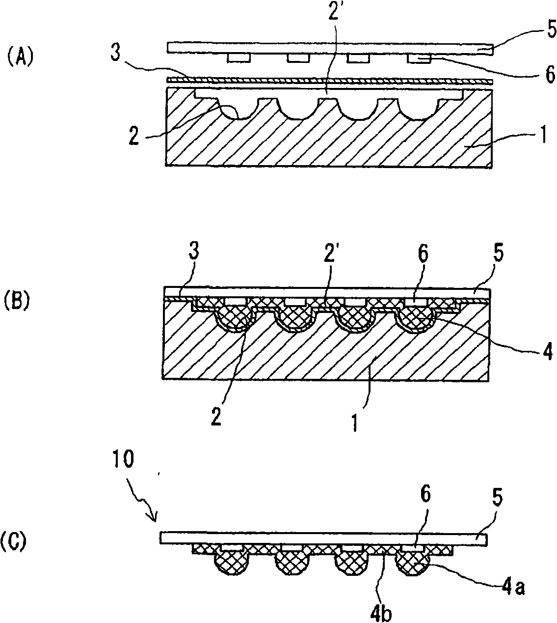 An integrated light emitting diode die/lens structure, and process for the preparation thereof