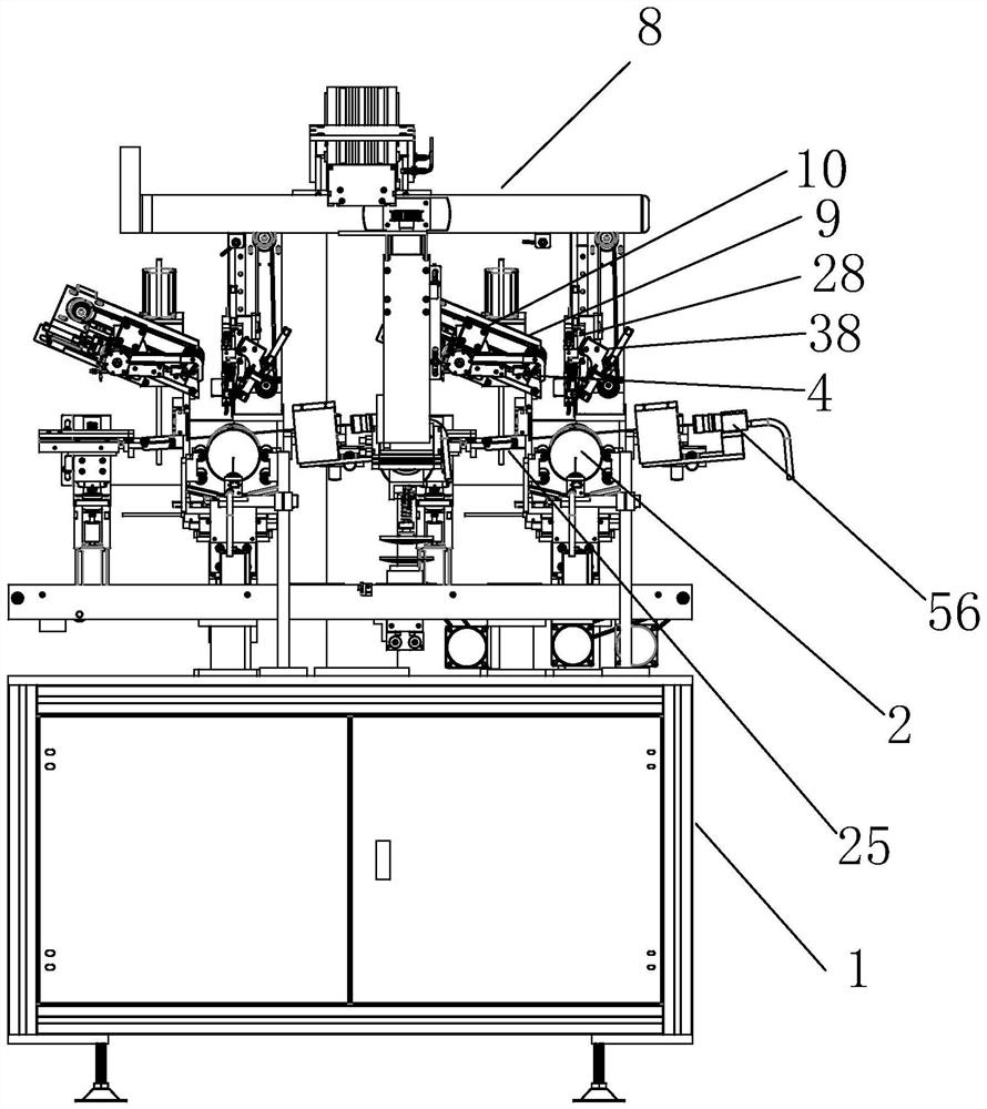 Full-automatic lens glue injection machine capable of realizing multi-body combination