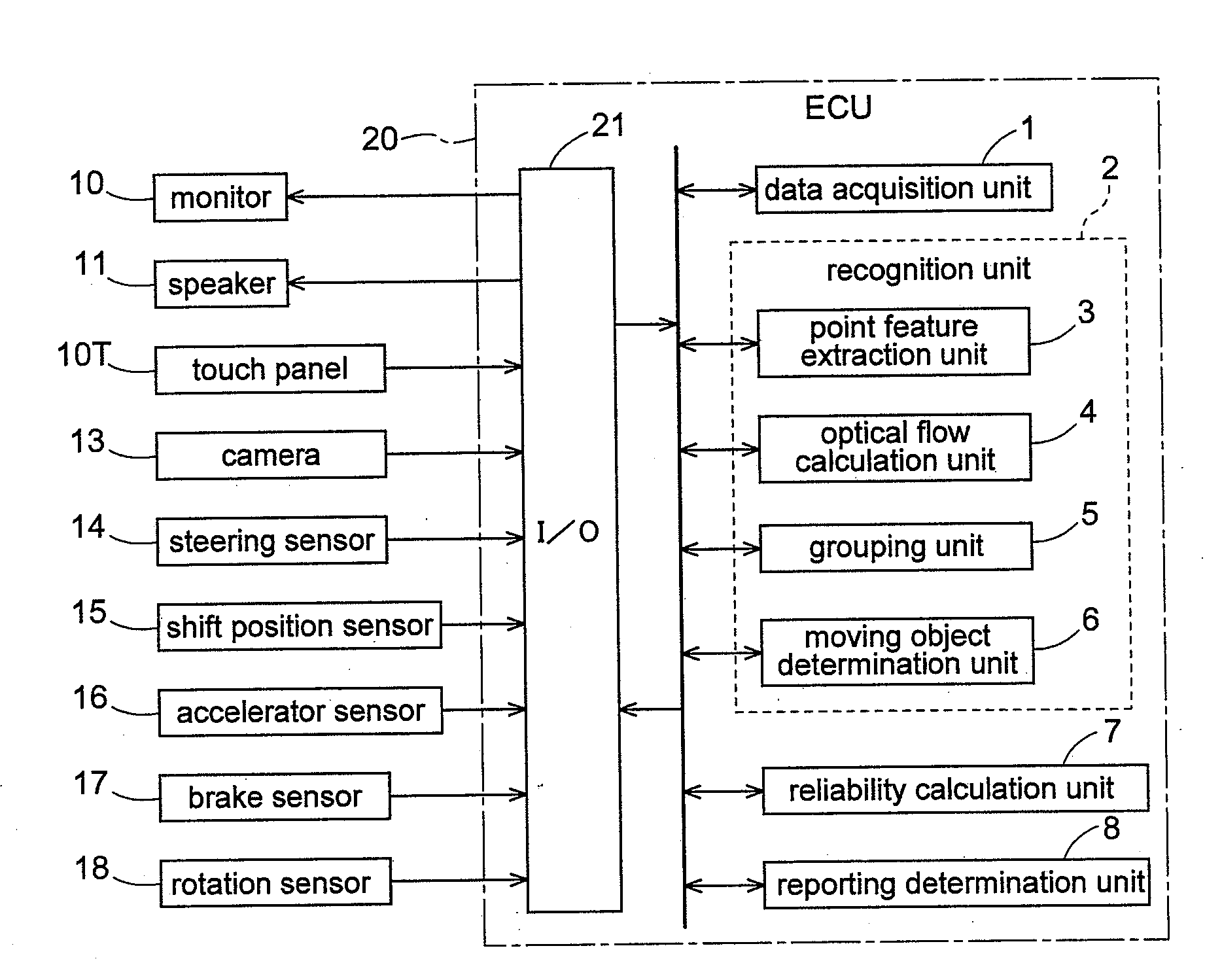 Moving object recognizing apparatus