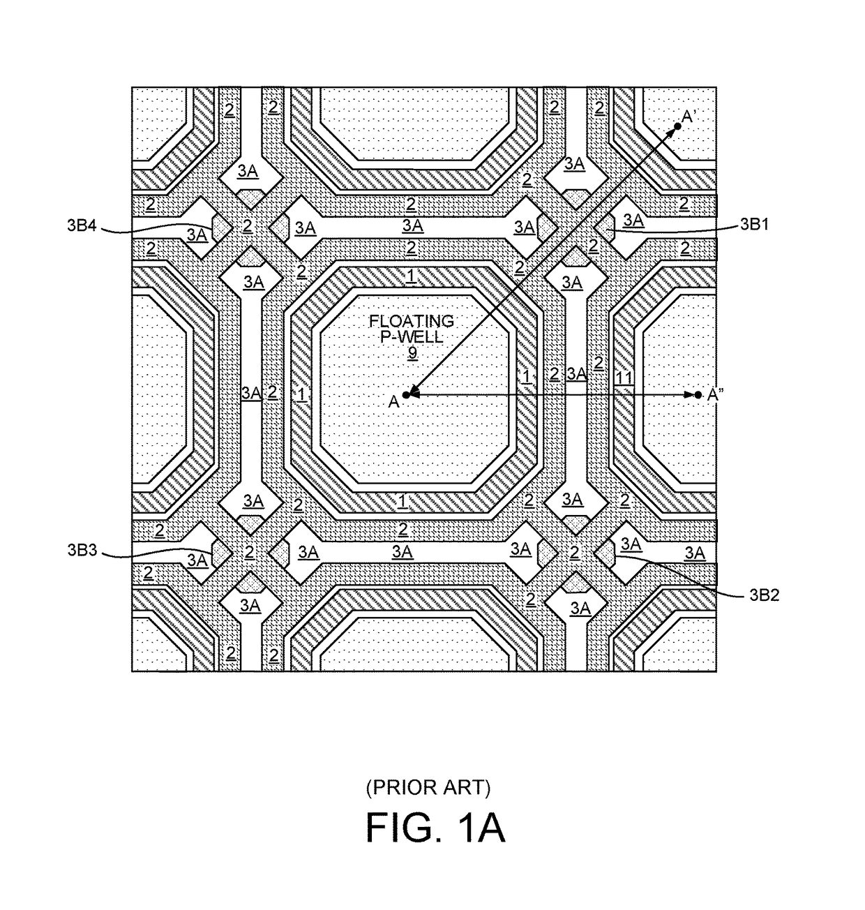 Trench IGBT with tub-shaped floating P-well and hole drains to P-body regions