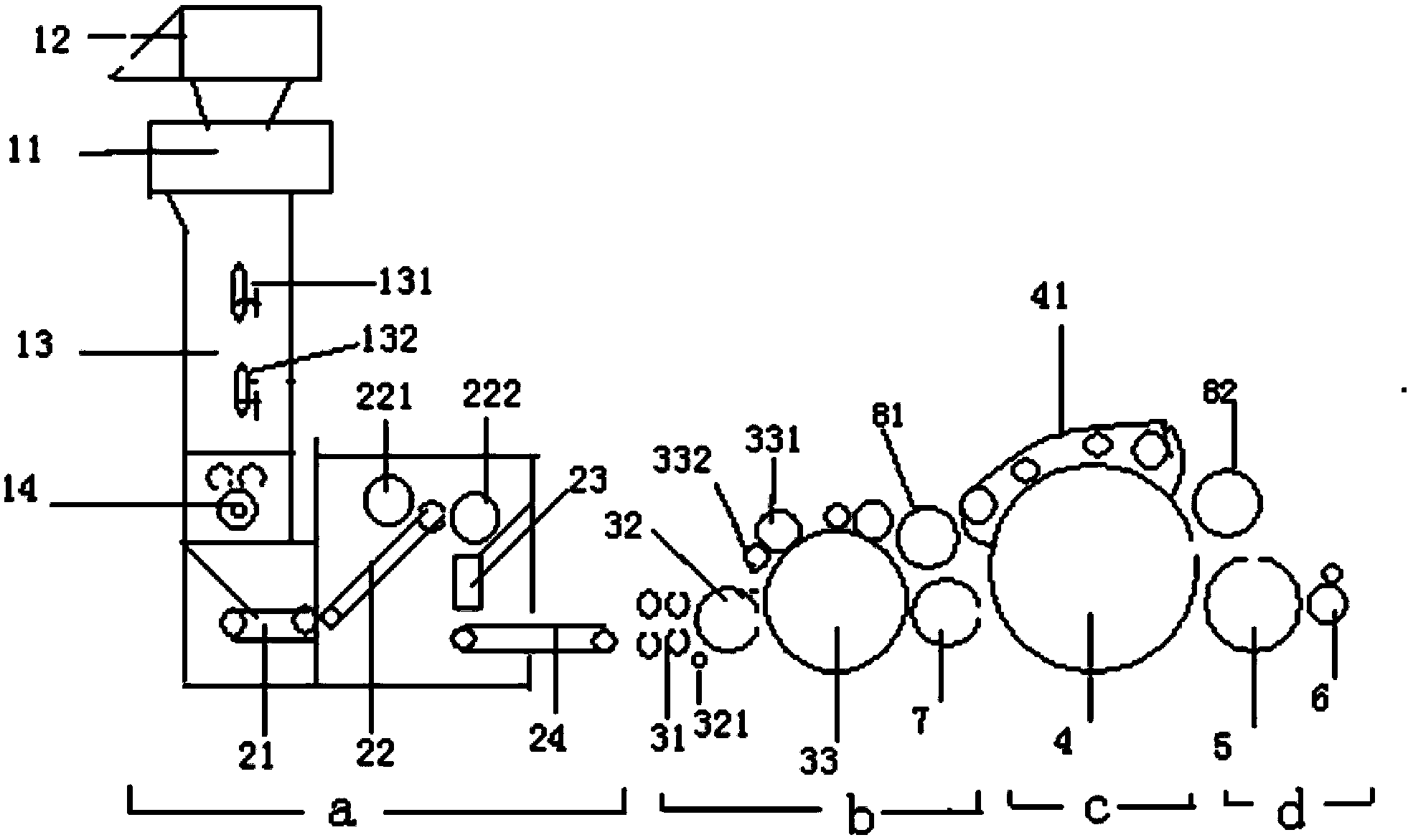 High-performance fiber carding machine for carding blended fabric and carding method thereof