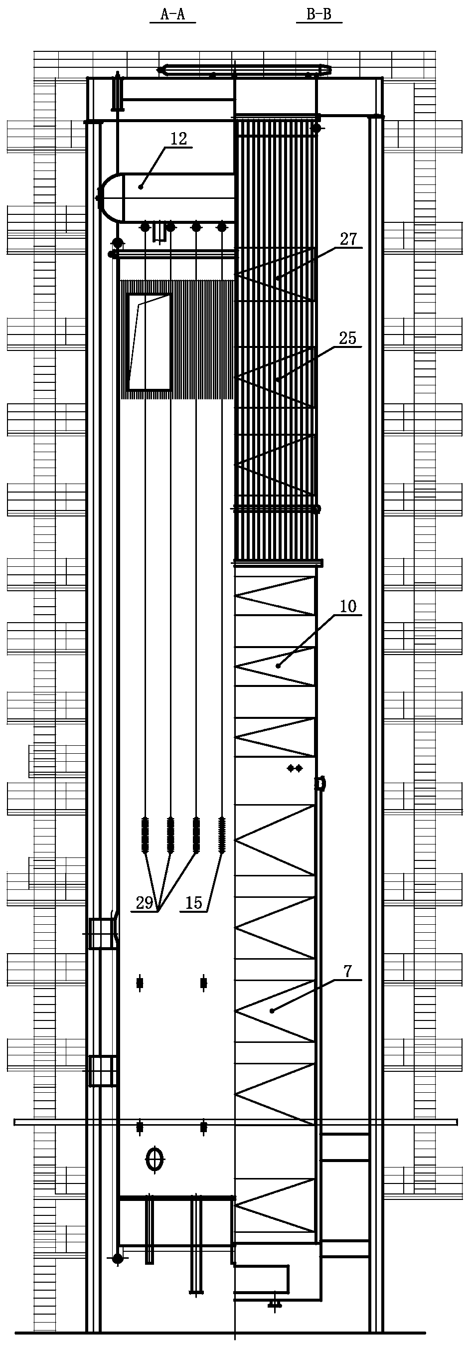 Pure-burning biomass environment-friendly circulating fluidized bed high-temperature and high-pressure steam boiler