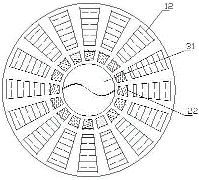 Vertical through flush helical axial flow-type hydrogenerator and working method thereof