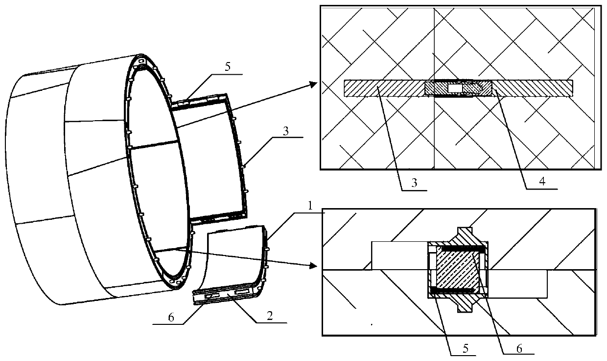 Segment structure with horizontal pin type mortise and tenon and push-and-press fastening type joint connecting assemblies