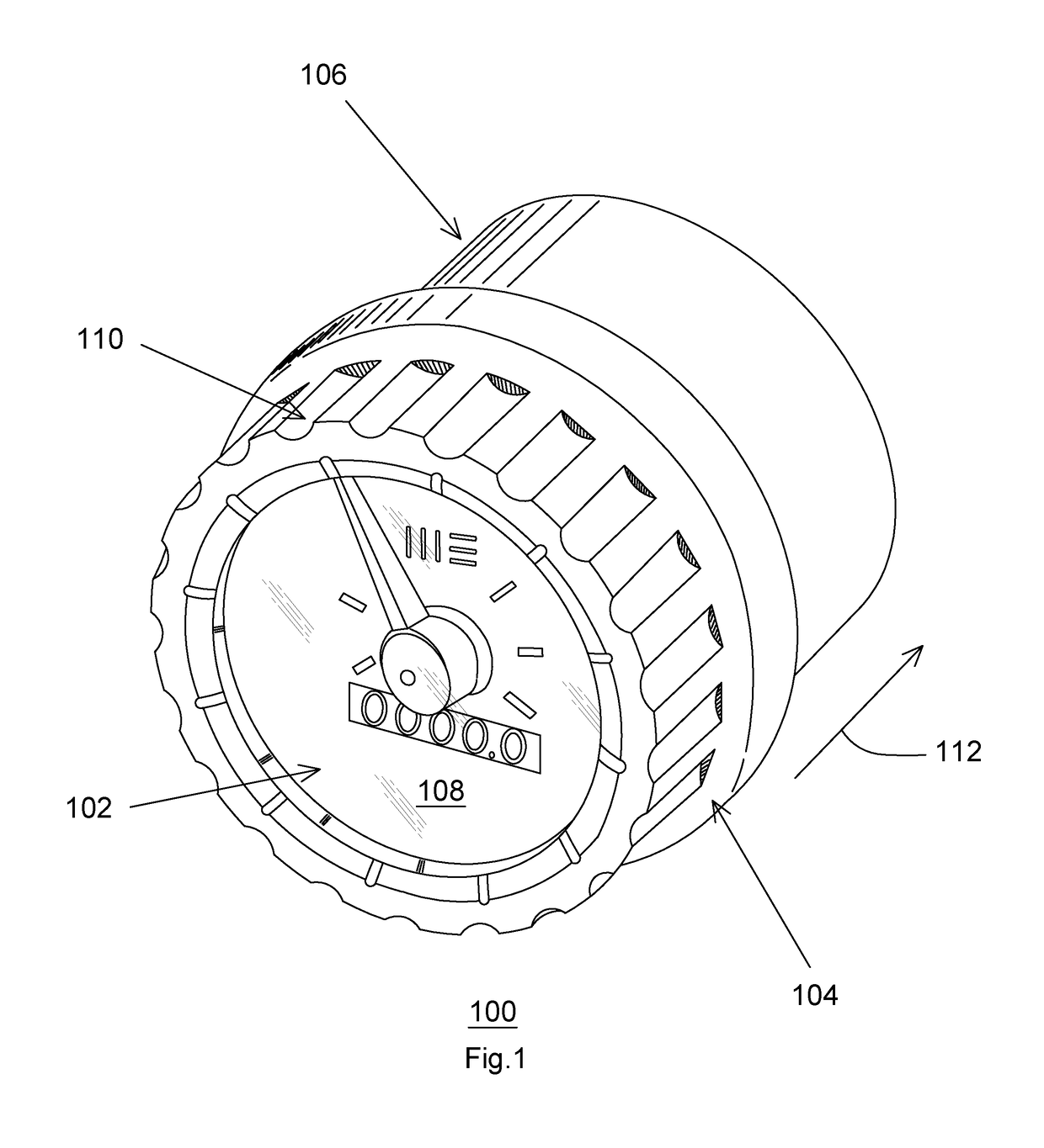 Gauge with rotary selector and method of installing