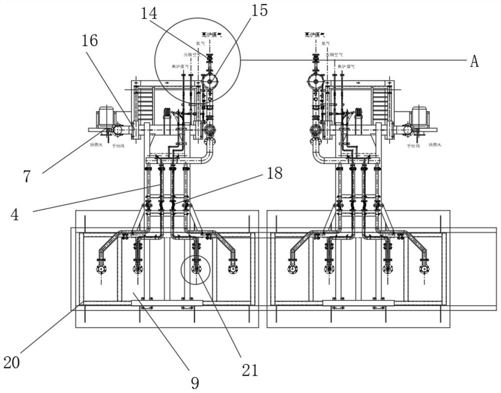 Direct hopper baking device for scrap steel