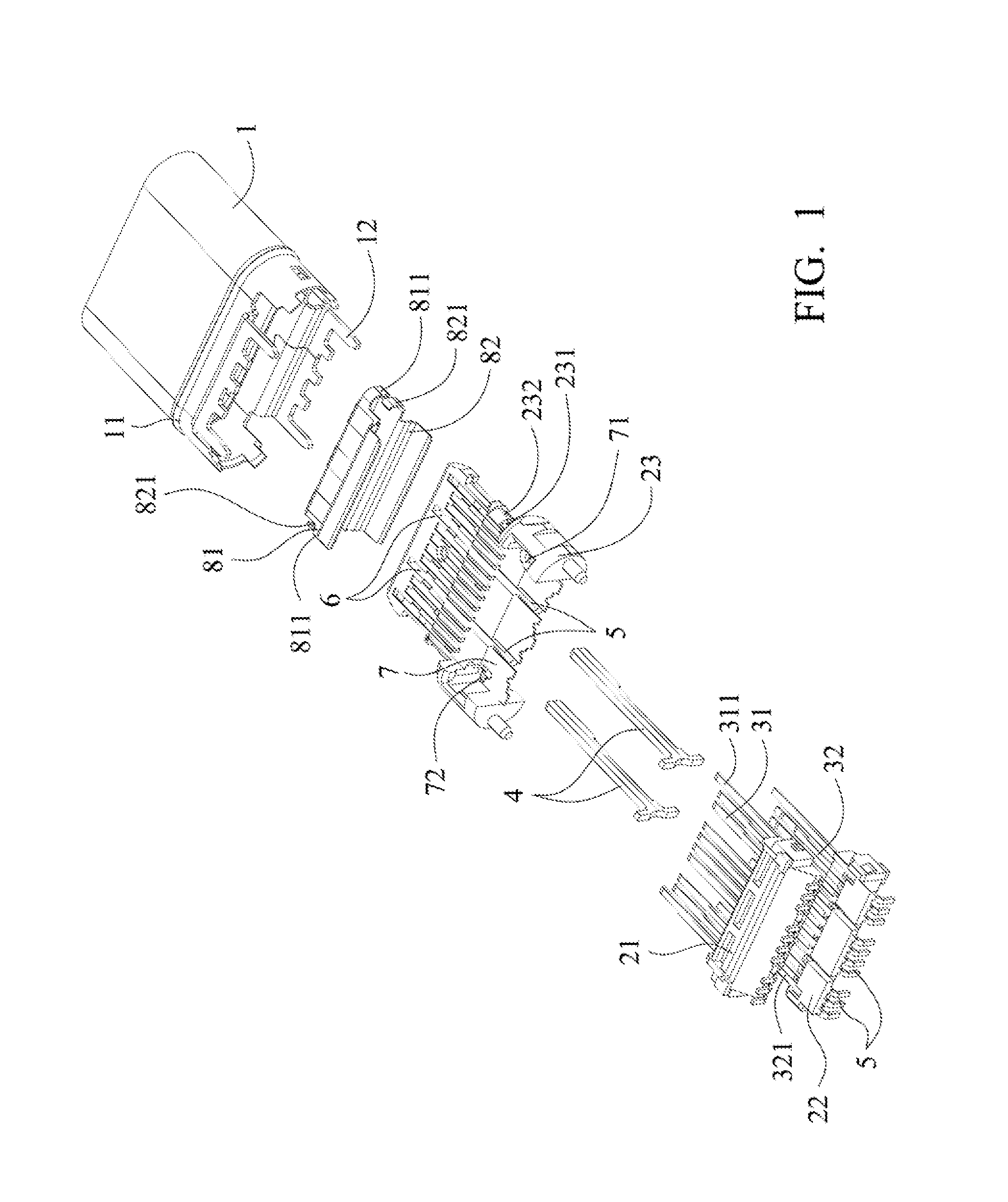 Large current female connector for high-speed transmission