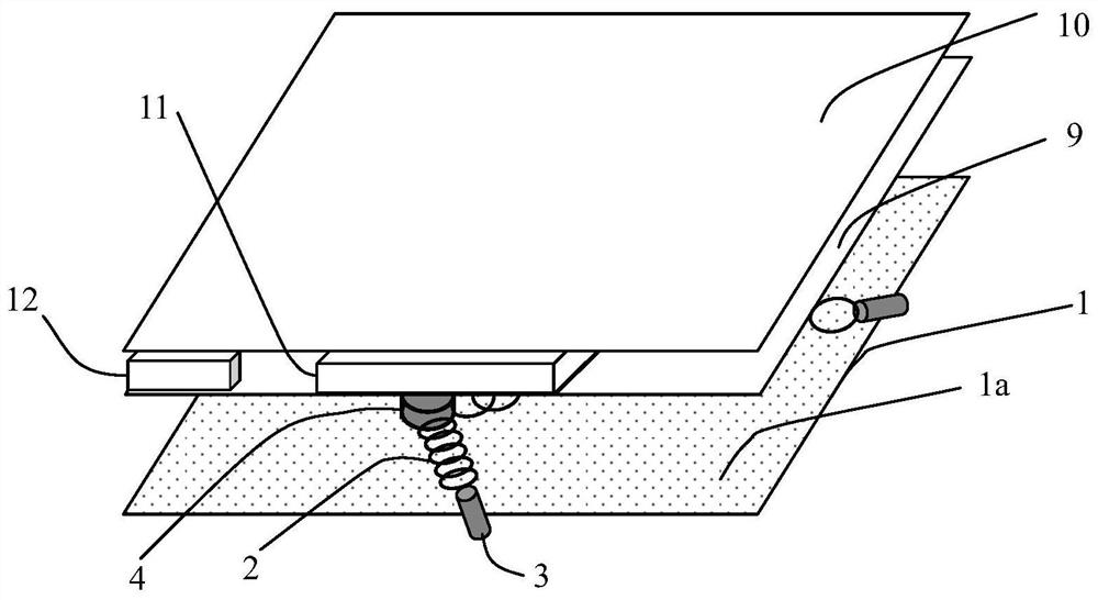 Four-spring plane displacement type tilt angle tester and testing method