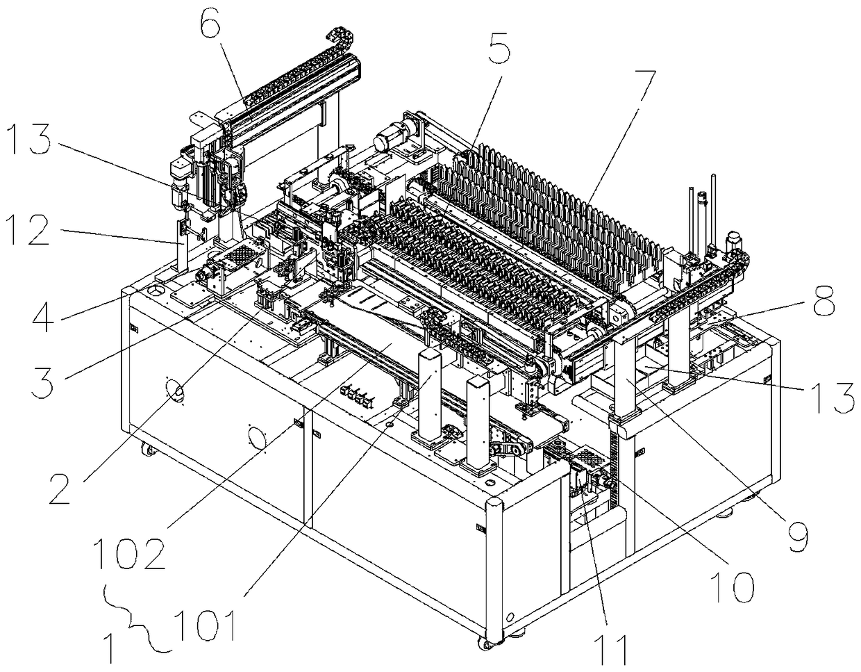 Flexible package lithium battery formation loading and unloading device