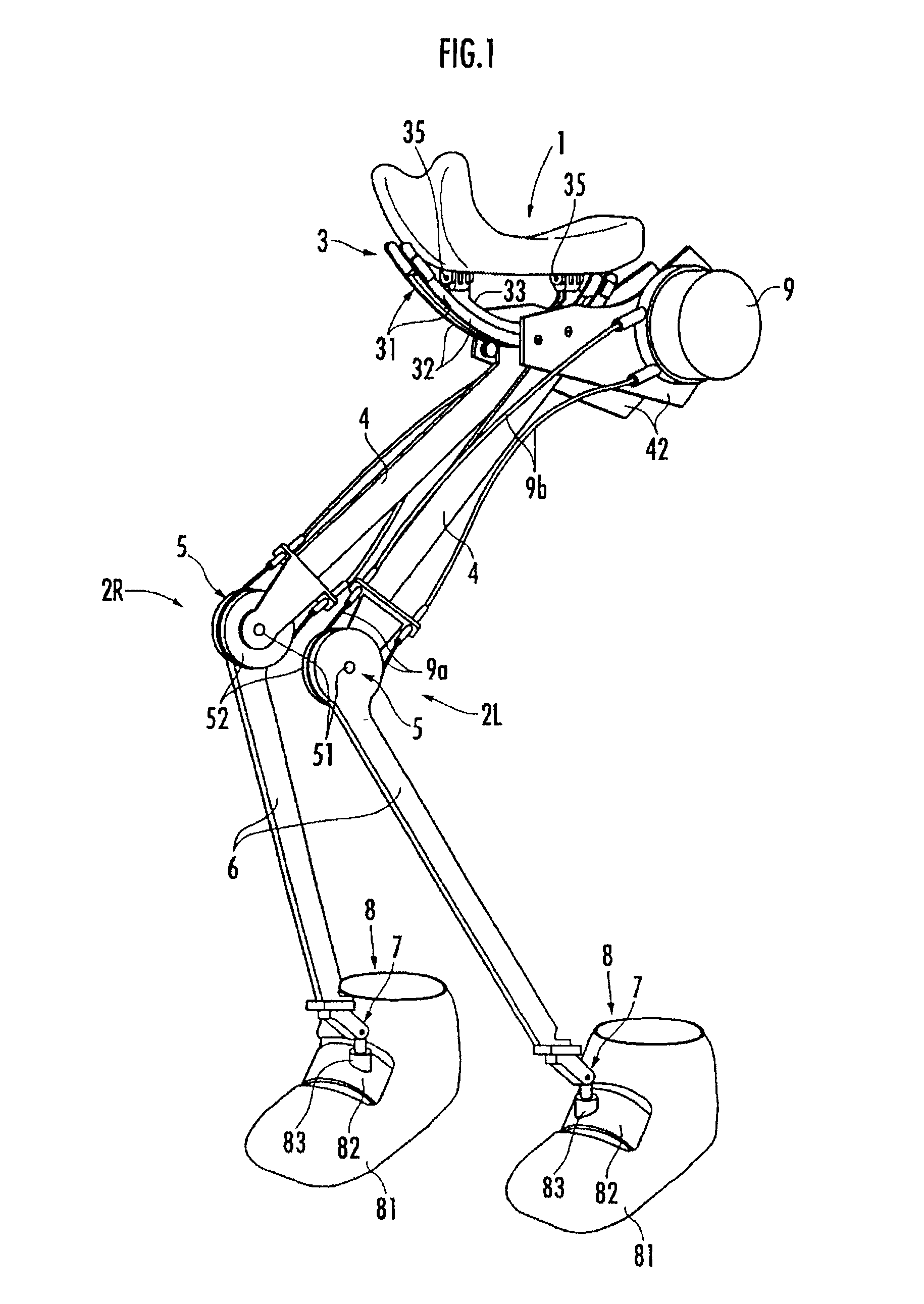 Walking assisting device