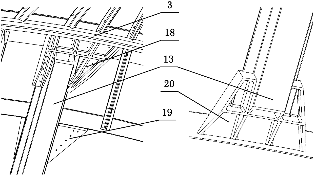 An aircraft cabin structure with large openings