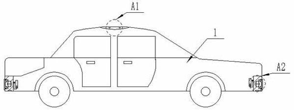 Rescue device for adjusting drowning automobile orientation through buoyancy