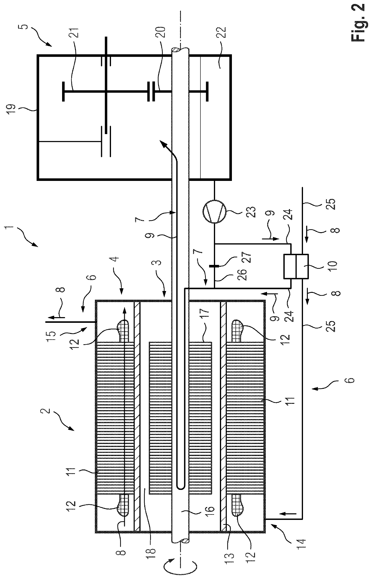 Arrangement for cooling an electric machine in a motor vehicle, and method for operating the arrangement