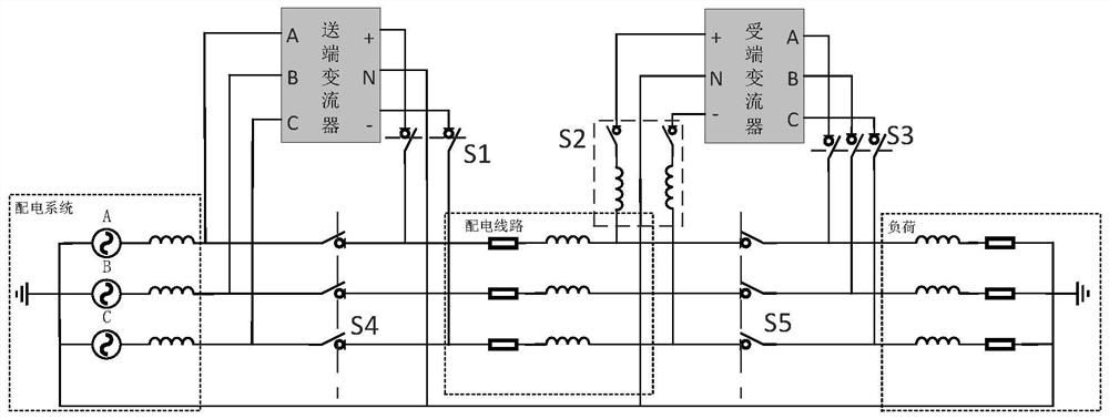 Low-voltage AC/DC power distribution mode conversion system and sequential control method and device thereof