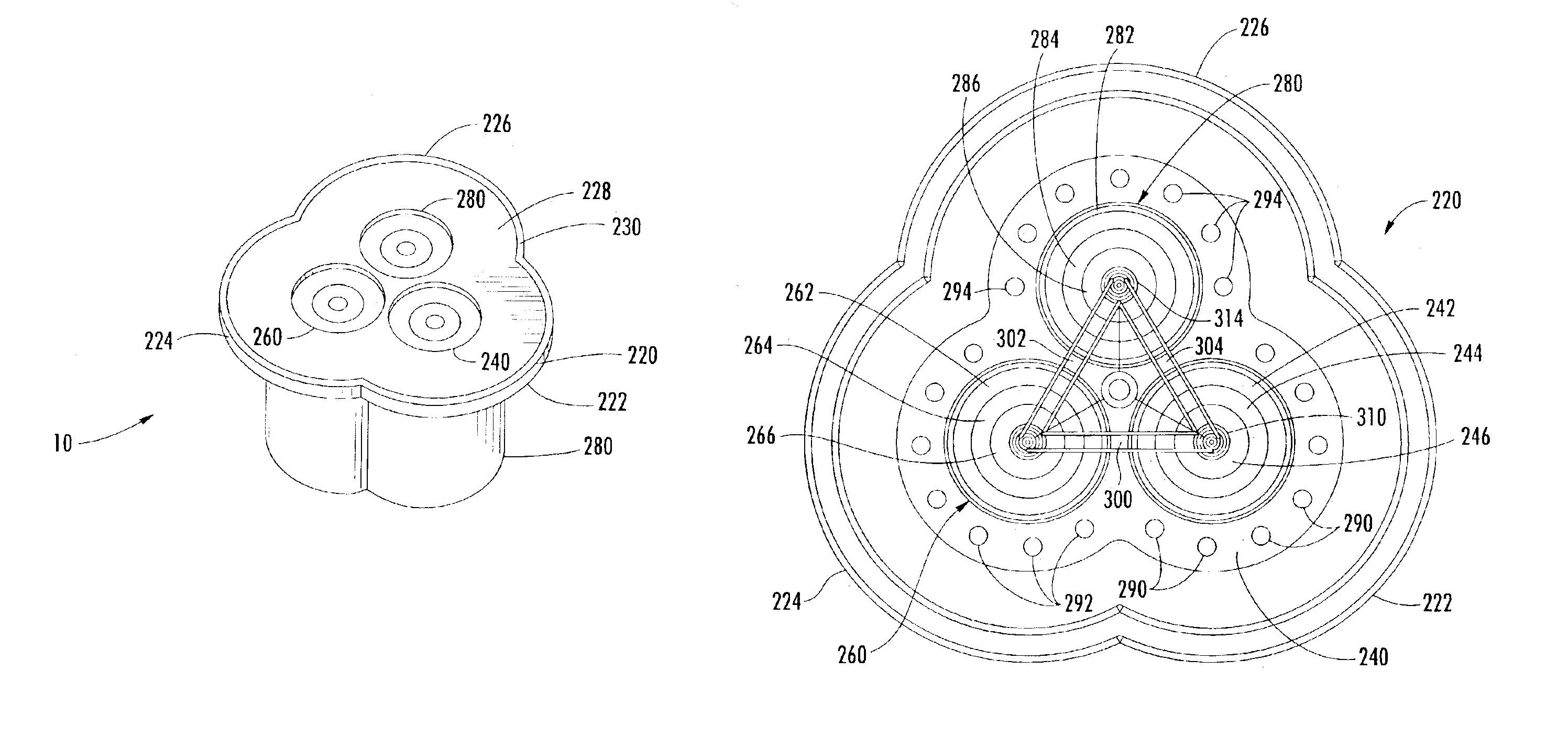 Gaming device with multiple spinning wheels and method