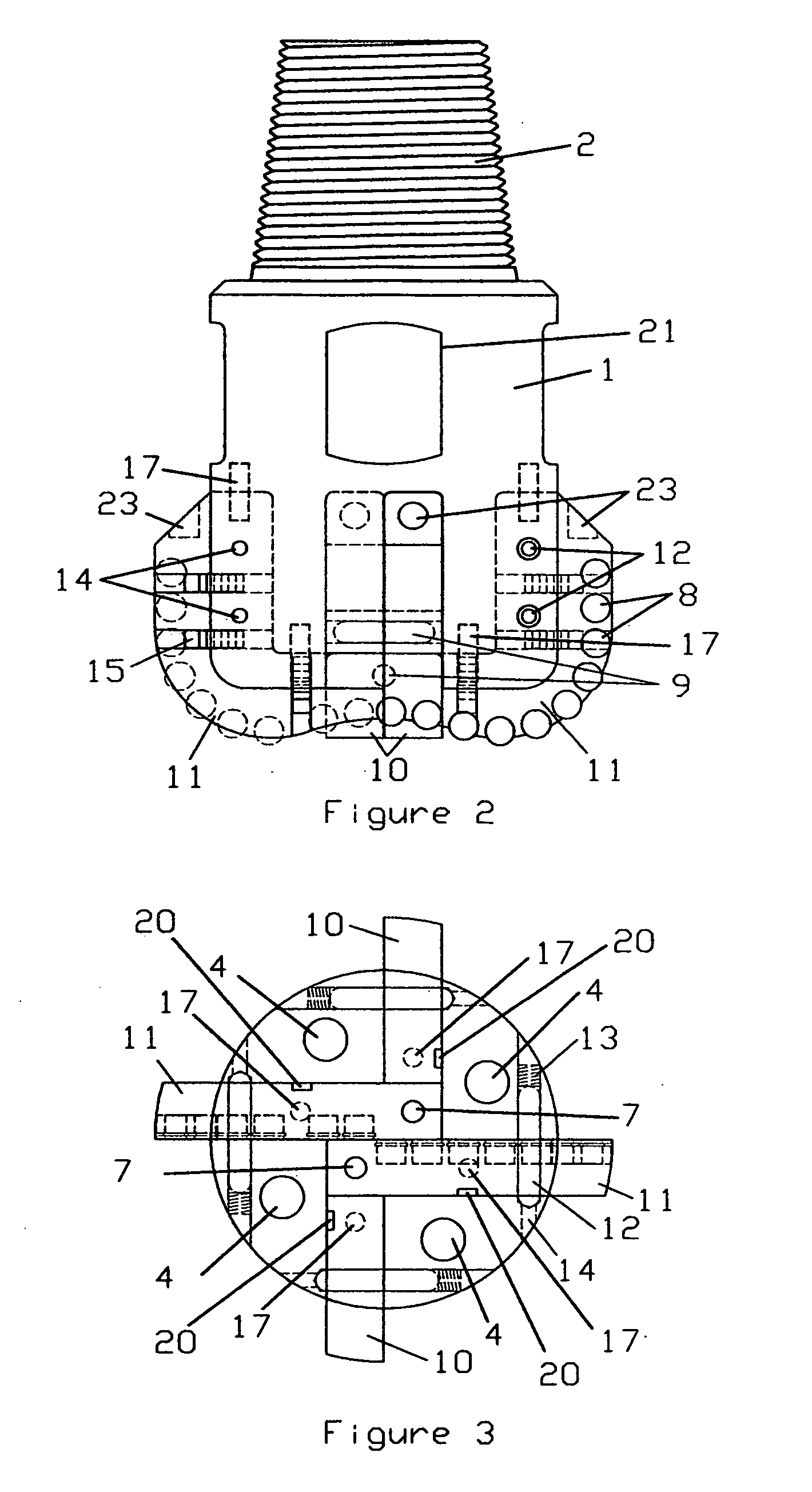 Drill bit with replaceable blade members