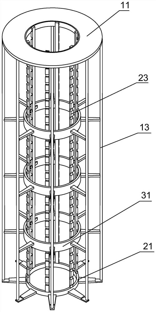 Bag cage for pleated filter bag and processing technology of bag cage