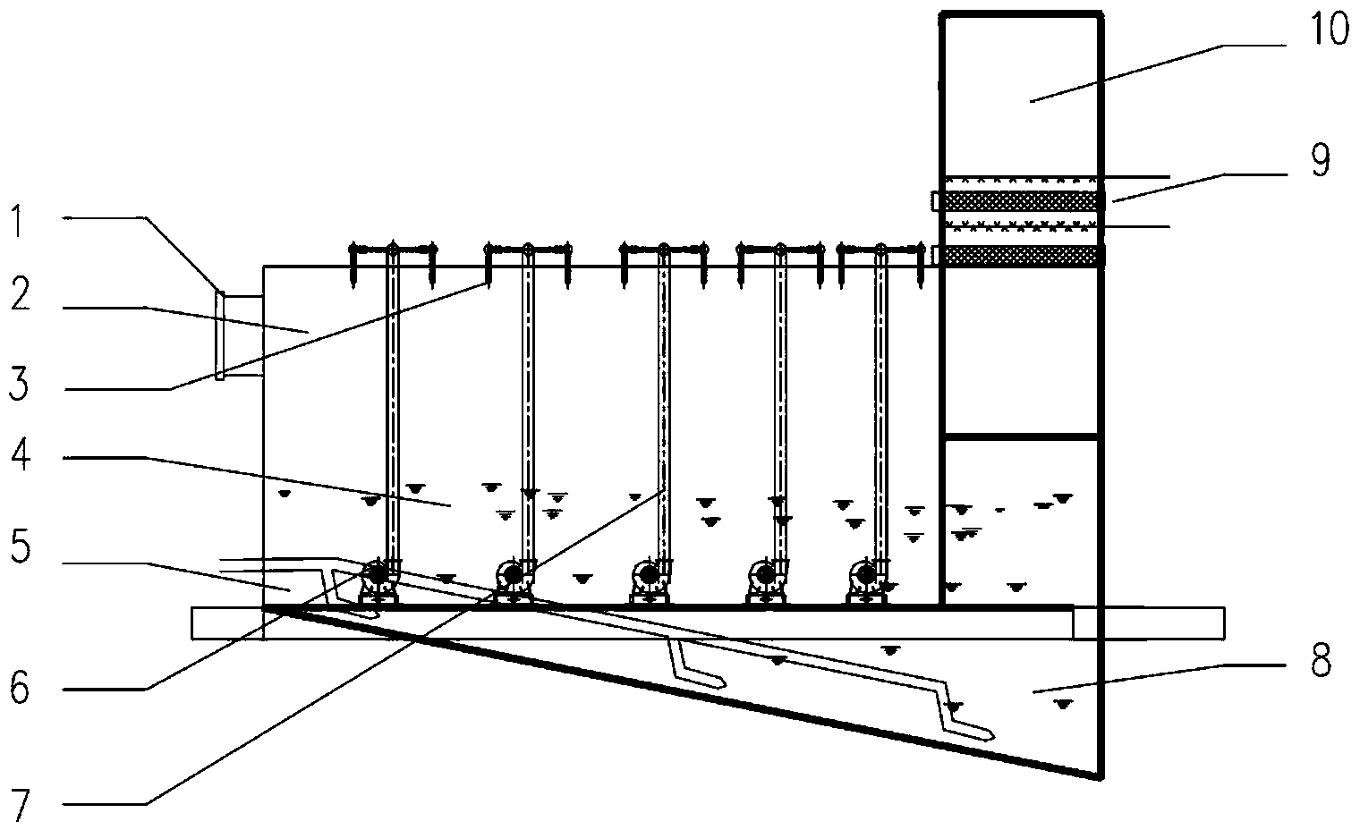 Integrated horizontal wet-process desulfurizing device