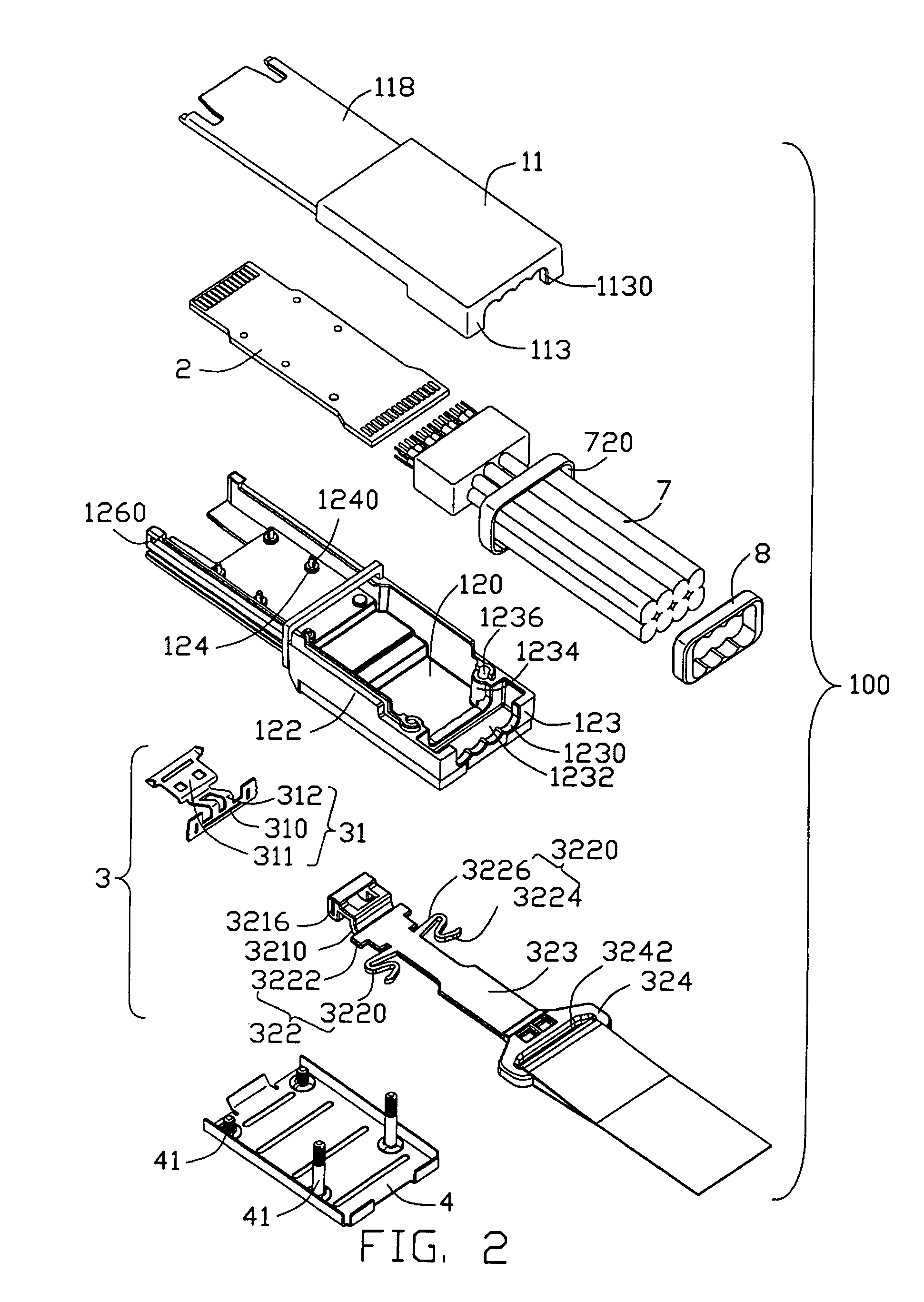 Plug connector with improved strain relief member