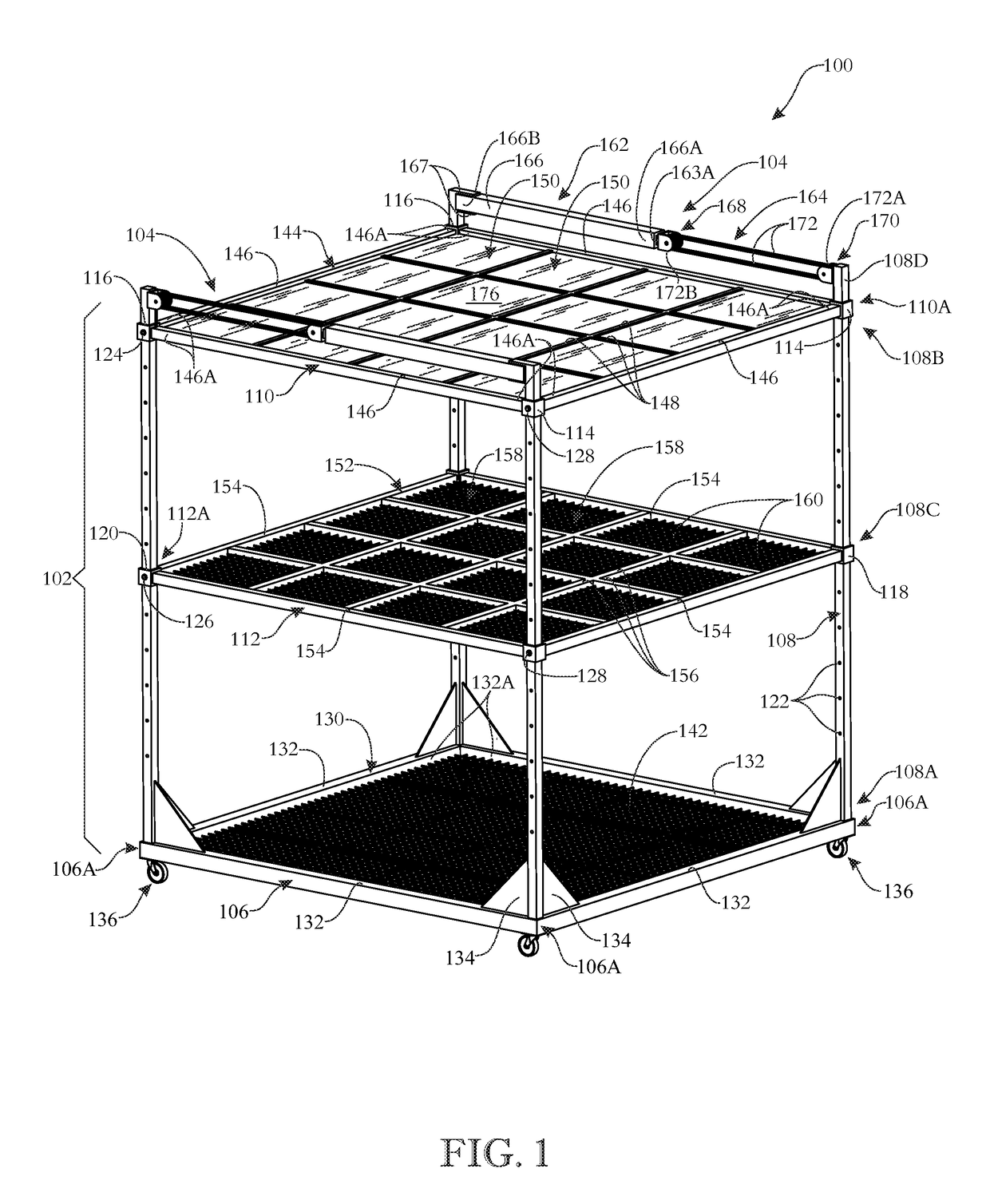 Plant growing heavy weight bearing support assembly and apparatus