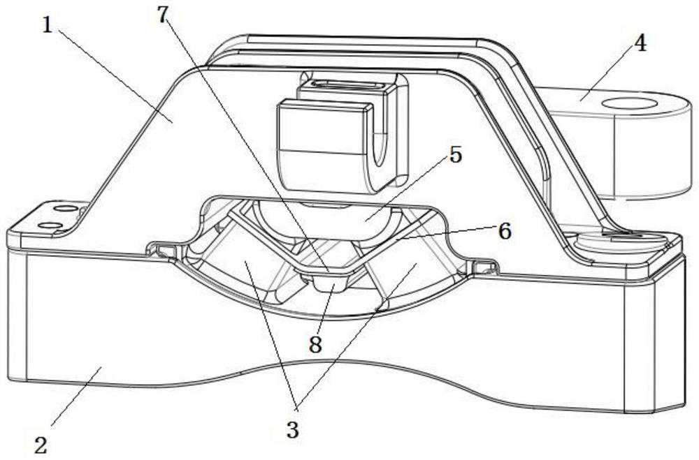 Multi-stage vibration reduction suspension structure