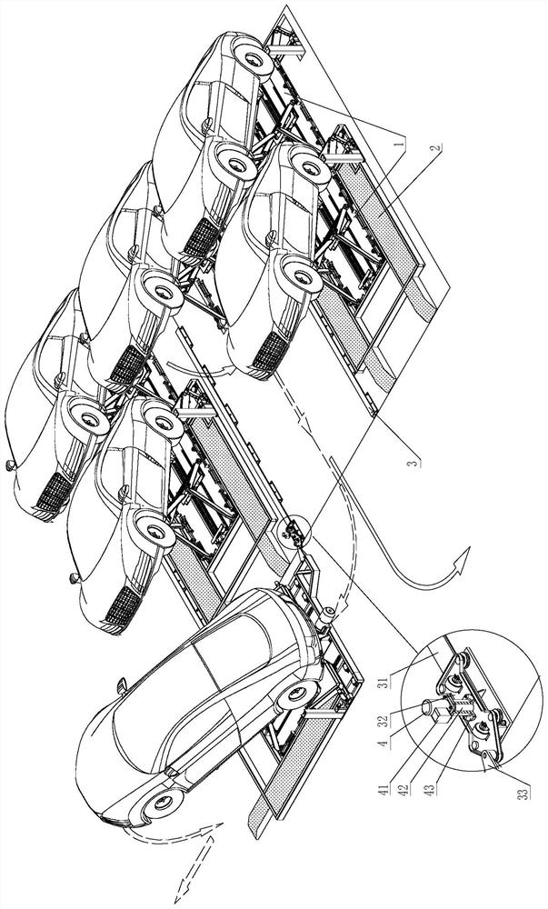 An oblique lift type parking device for one person and two vehicles