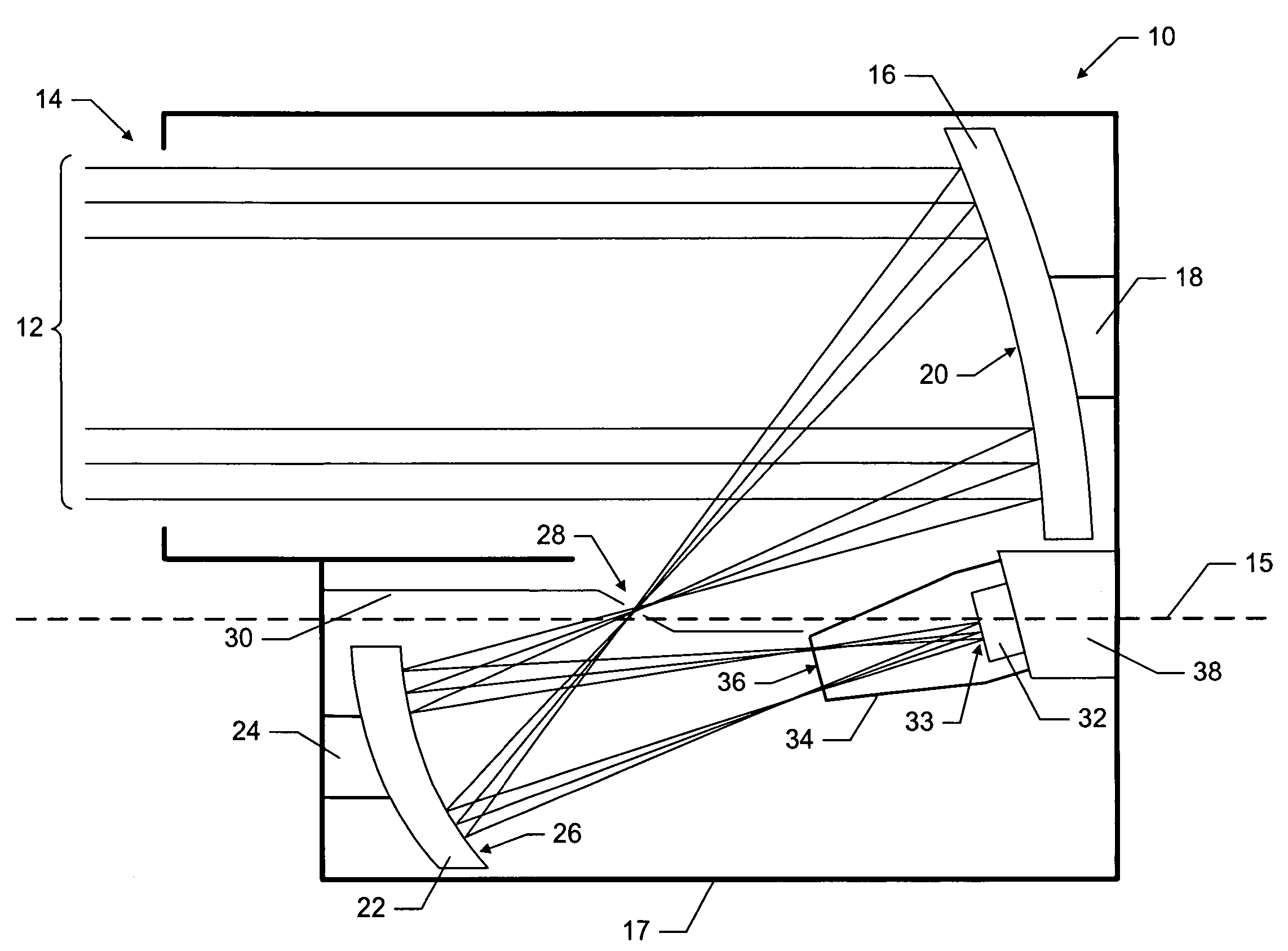 Two mirror re-imaging telescope