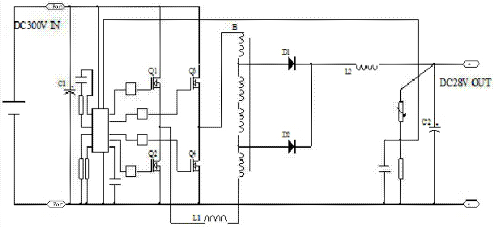 Chained double-bridge self-coupled stepdown topology