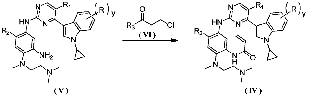 Preparation method for antagonizing drug-resistance anti-tumor EGFR (Epidermal Growth Factor Receptor) inhibitor