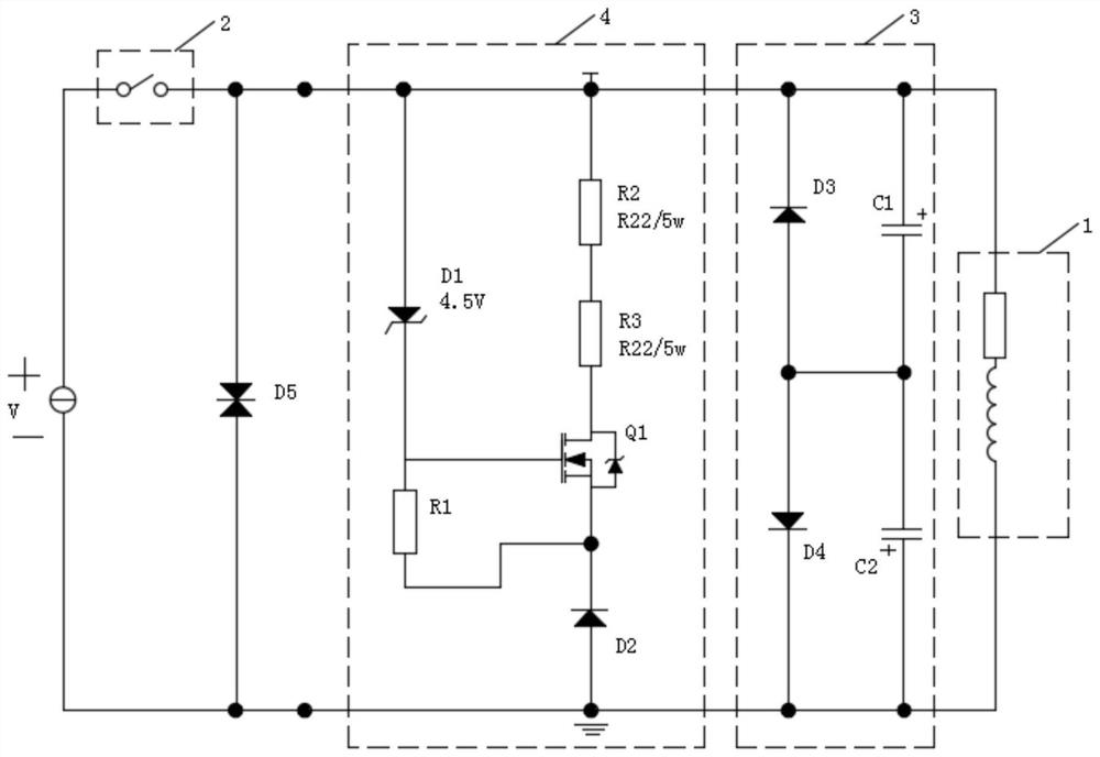 Transformer winding direct current resistance back electromotive force suppression circuit