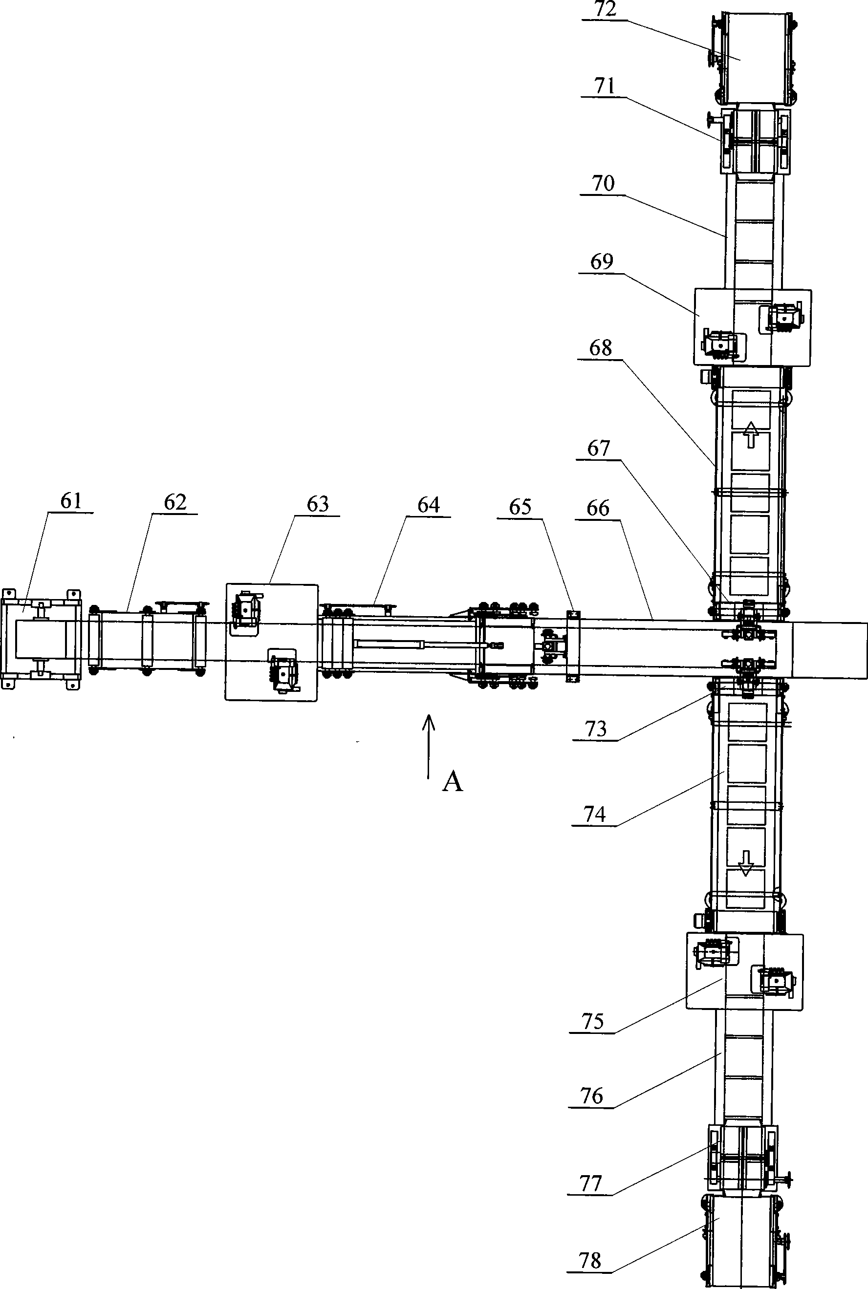 Hemming production line of face cloth