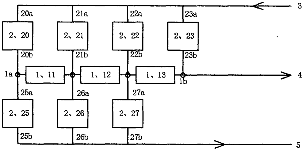 Double-layer rigid pipeline structure of water purifier provided with upper module and lower filter container bin