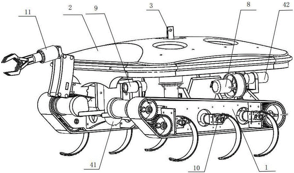 Swimming-walking hybrid bionic blade leg and track combined walking underwater robot and control method thereof