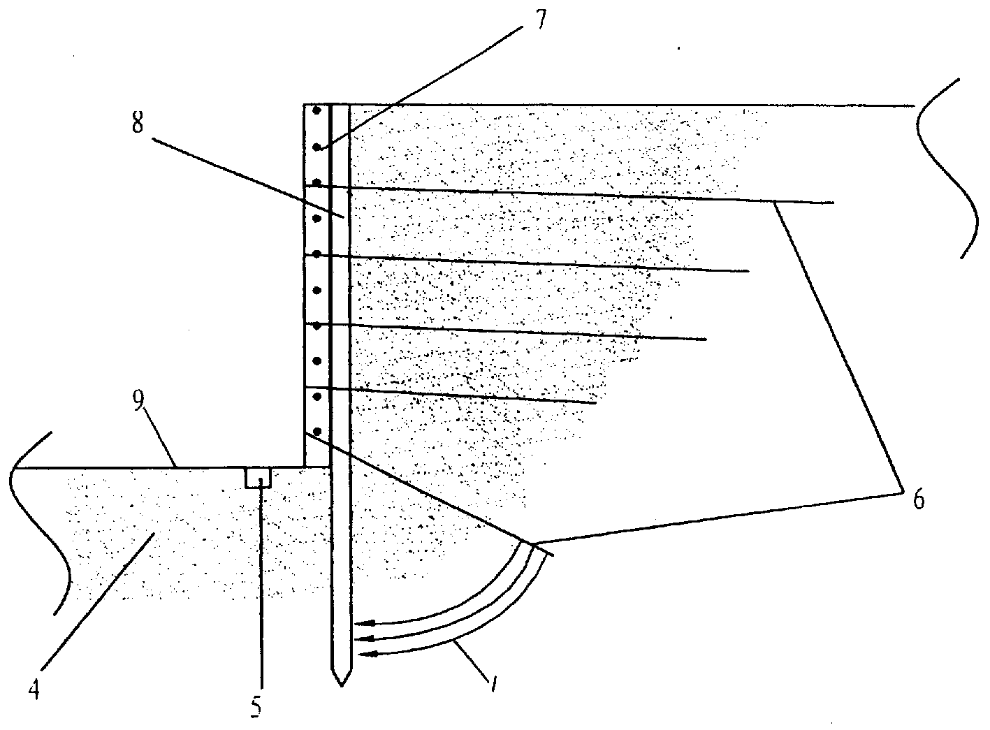 Operation method for supporting soft border by using earth slope nails