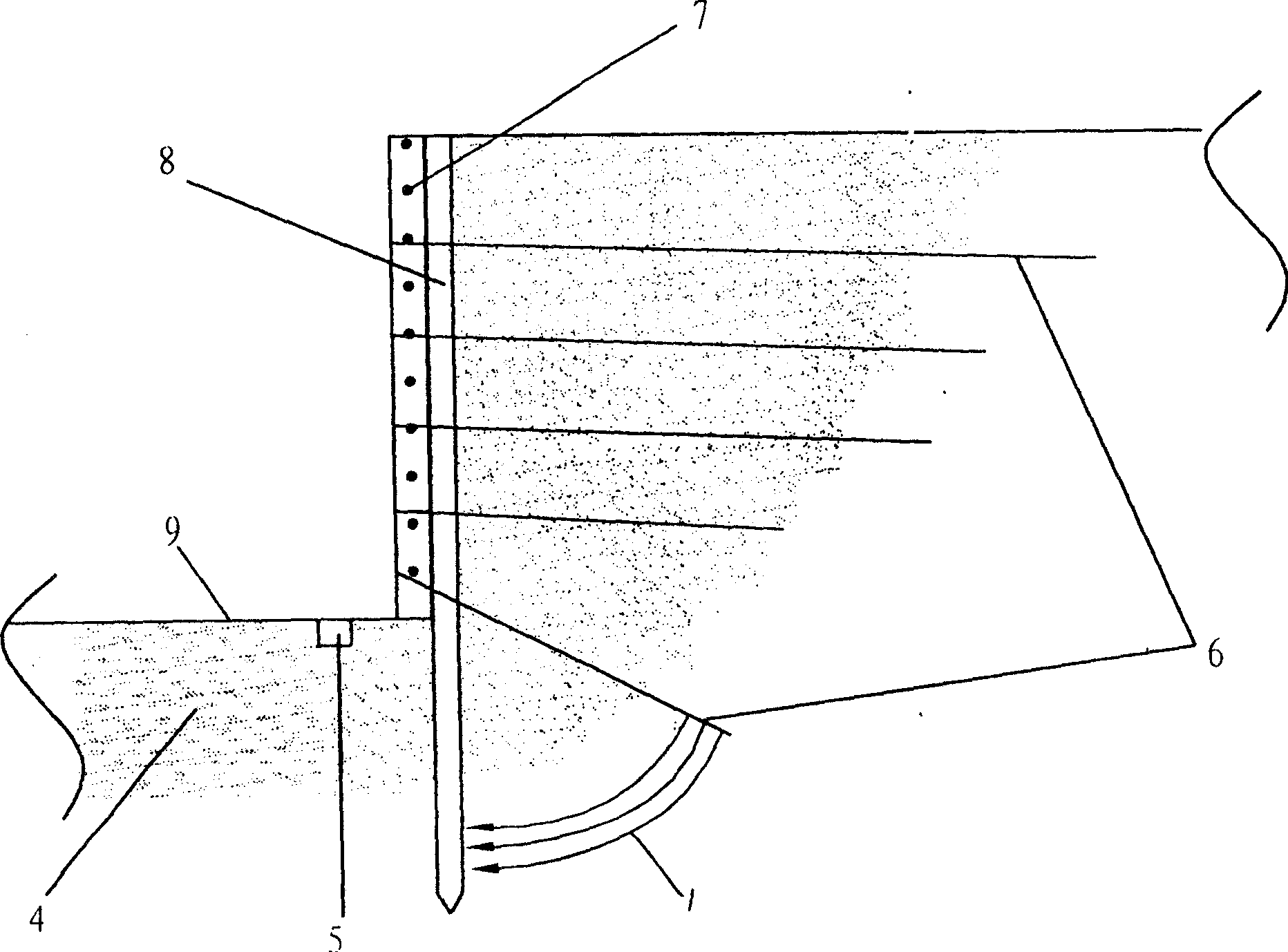 Operation method for supporting soft border by using earth slope nails