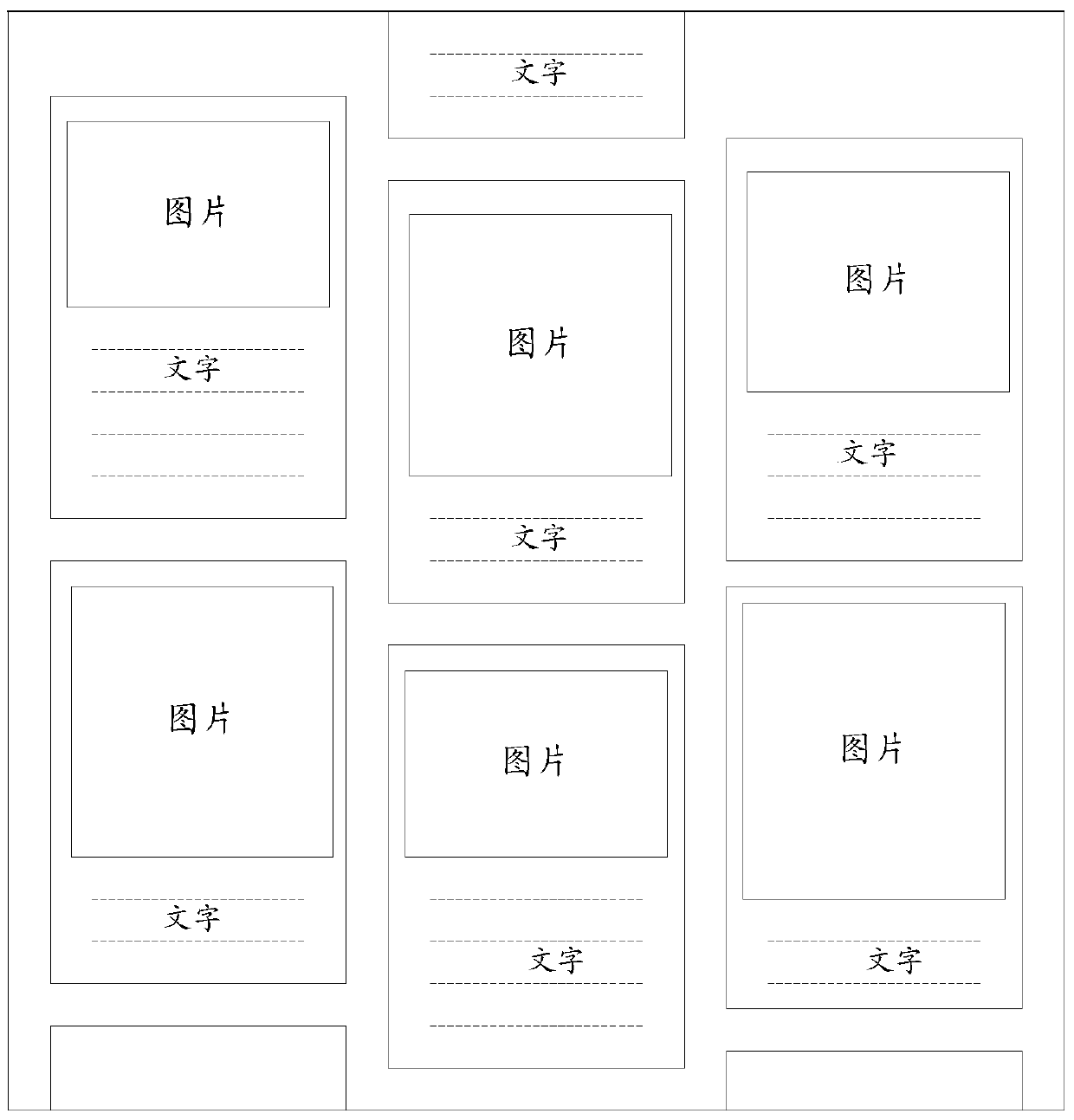 Waterfall flow interface display method and device