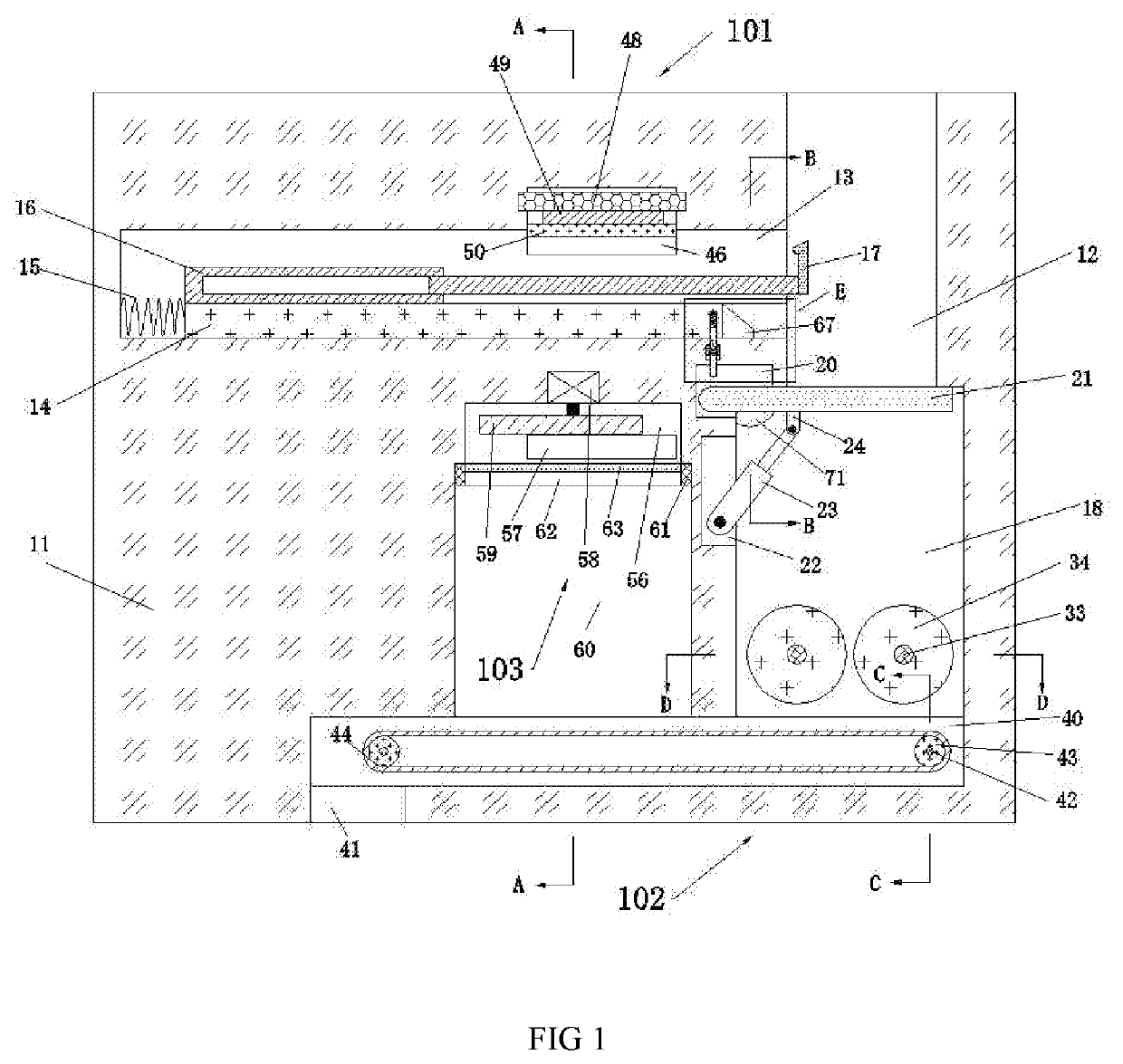 Device for recycling and recycling waste tires