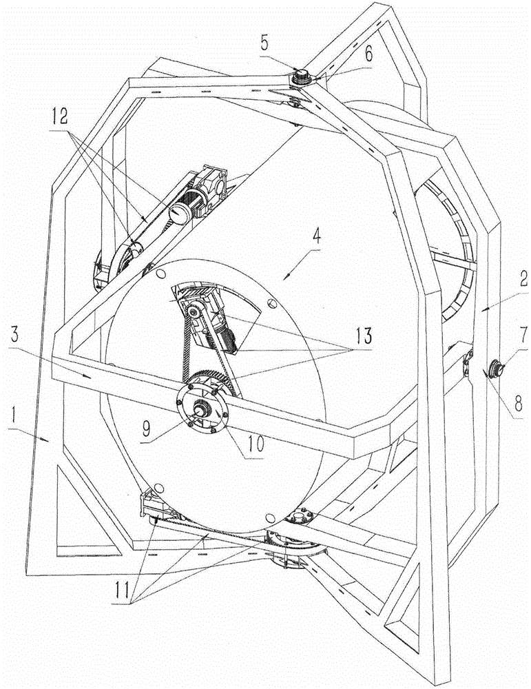 Multi-axis 360-degree omnidirectional rotating motion flight simulator