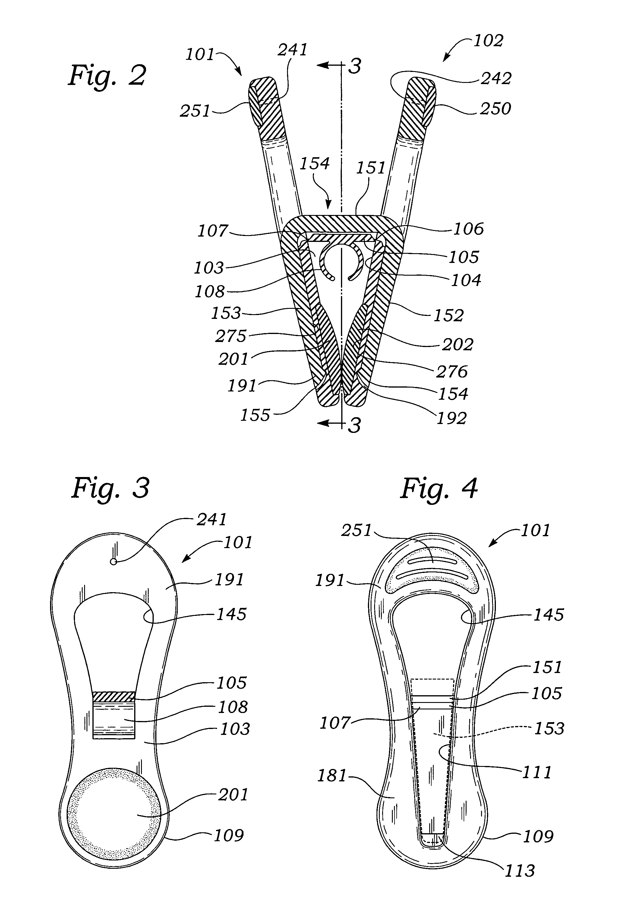 Co-molded plastic pinch clip