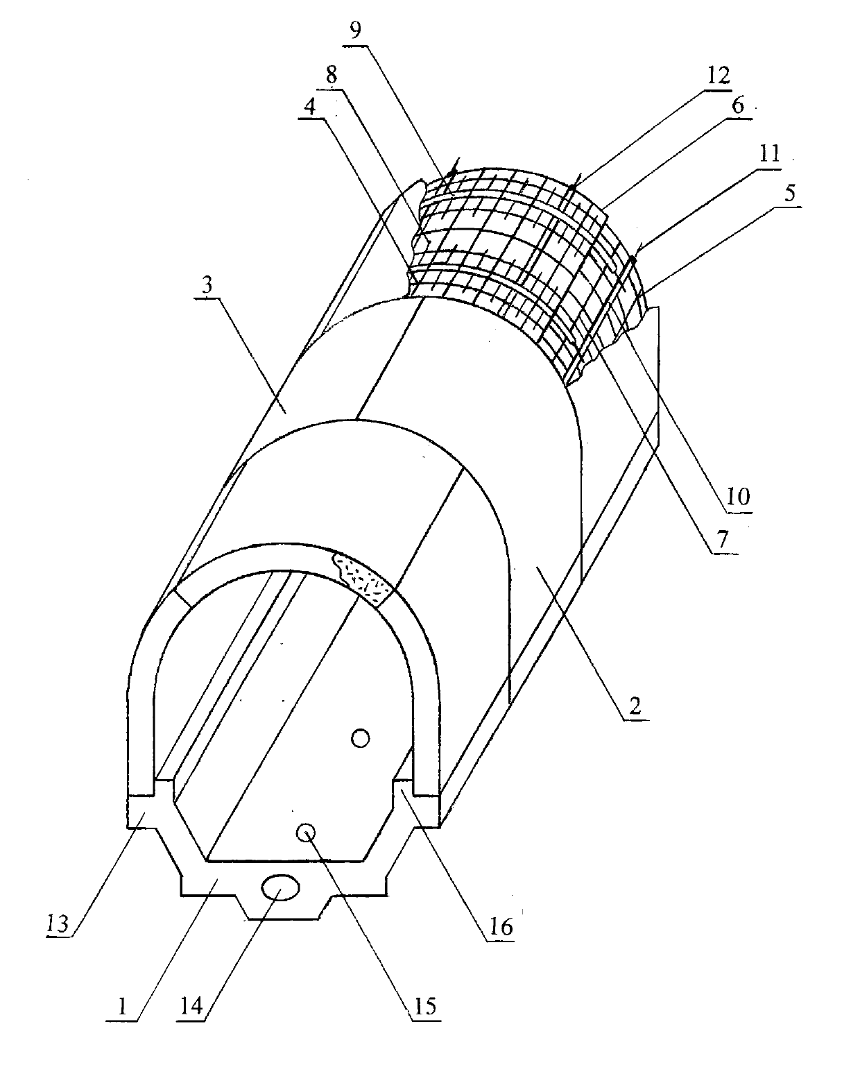 Multifunctional arched combined prestress underground pipe gallery for cisty and preparation process thereof