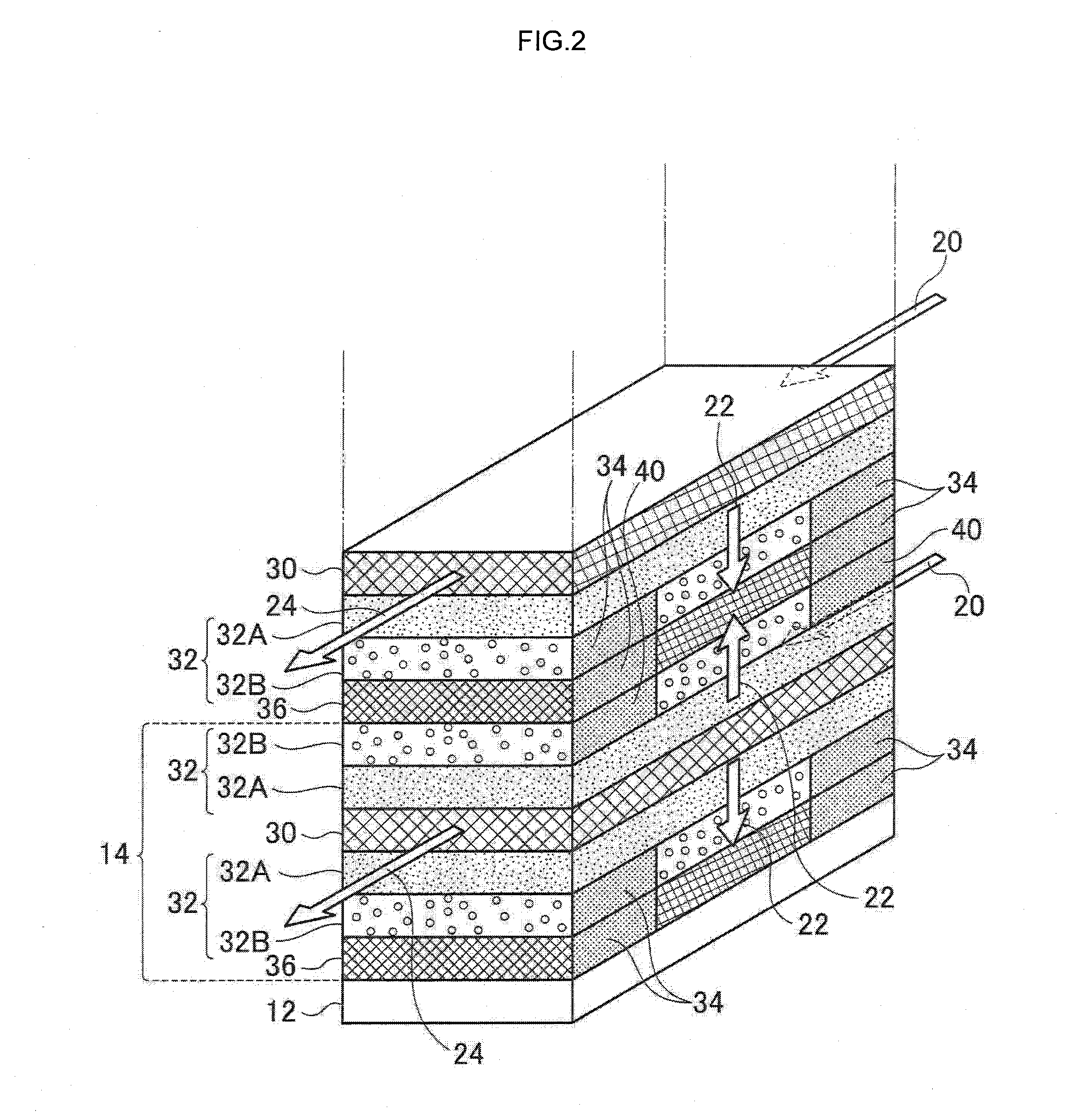 Acidic gas separation module and production method therefor, acidic gas separation layer, production method and facilitated transport membrane therefor, and acidic gas separation system