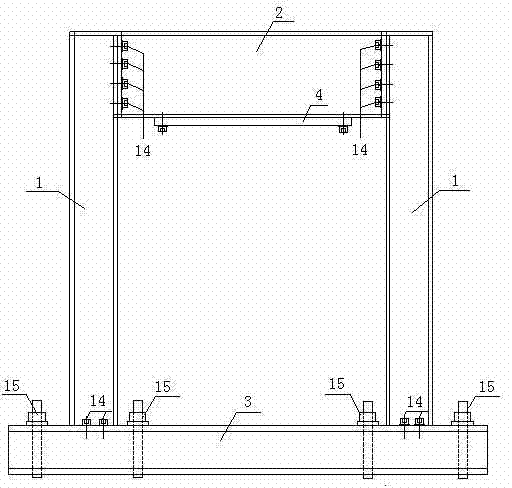 Vertical load loading device for shear wall