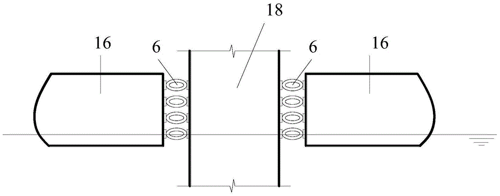 Floating type tooth-shaped fiber reinforced plastic (FRP) buffering energy-absorption anti-collision device