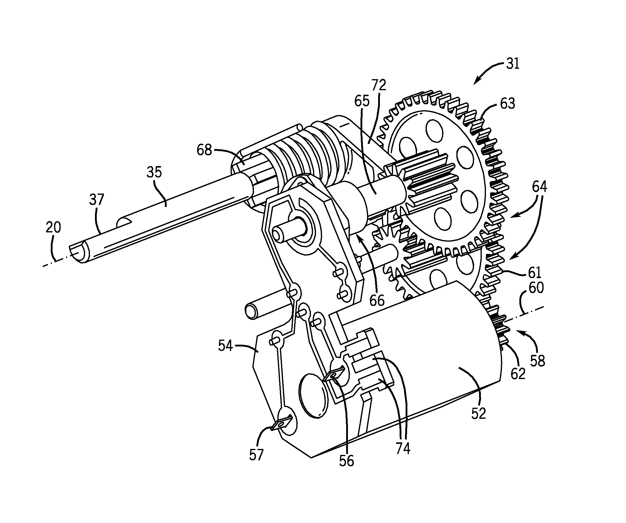 Rotary actuator for energy efficient ice cube dispenser door system