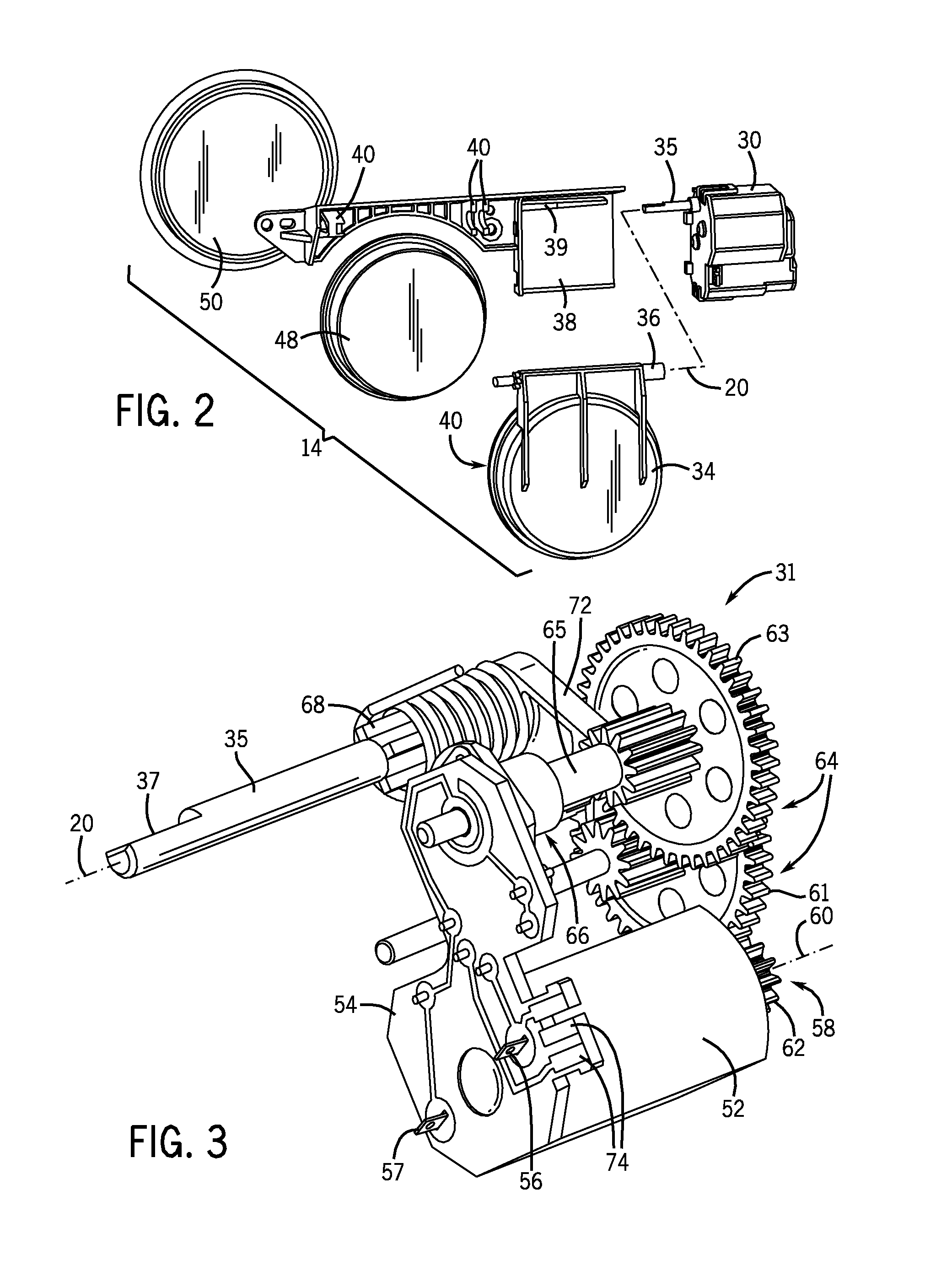 Rotary actuator for energy efficient ice cube dispenser door system