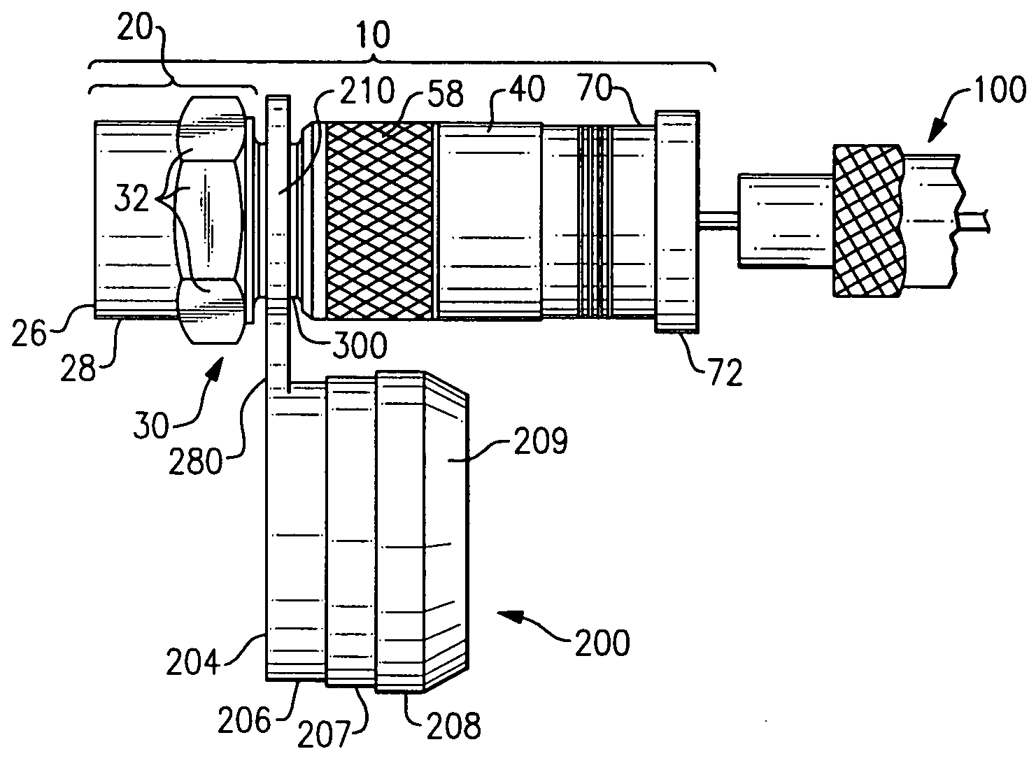 Compact compression connector with attached moisture seal