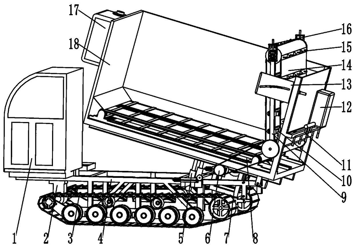 Straw unbundling and spreading method and orchard straw mulching machine