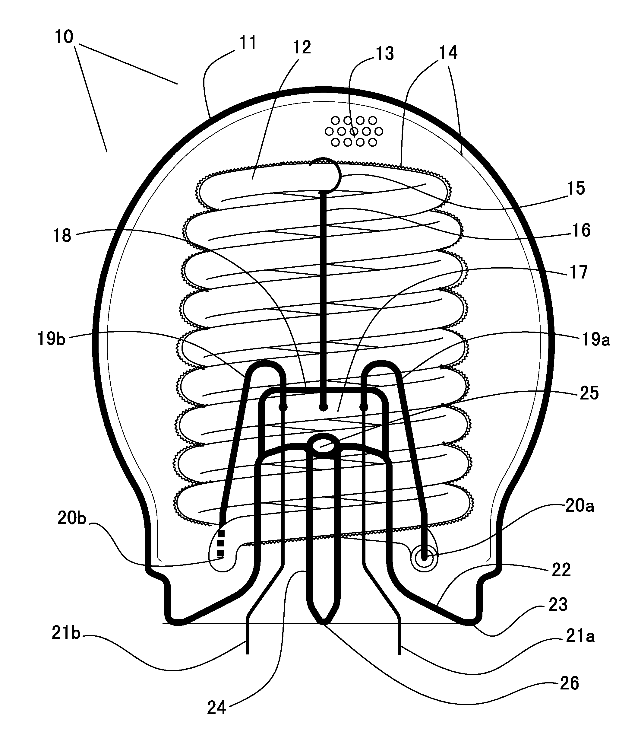 CCFL device with a gaseous heat-dissipation means