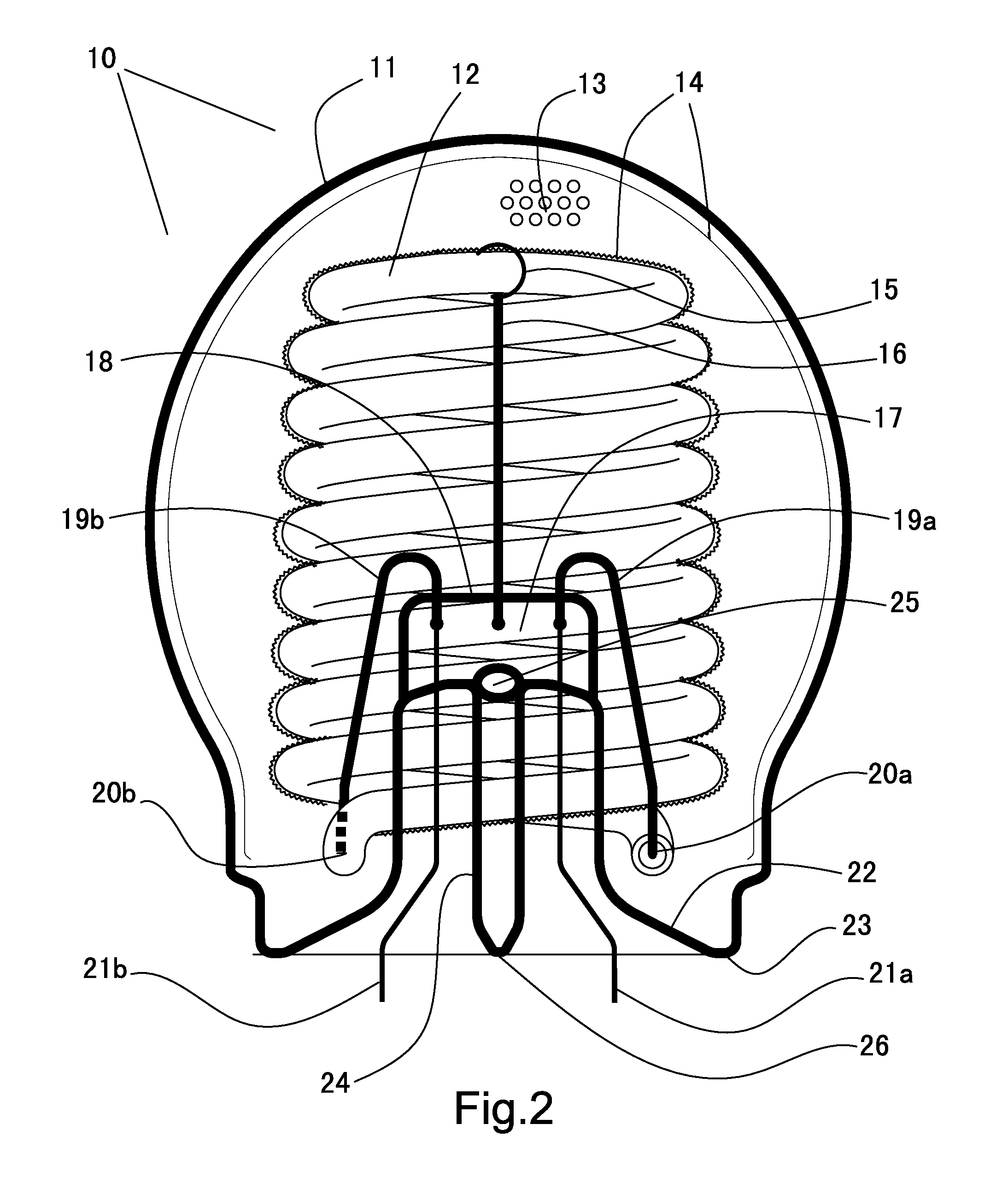 CCFL device with a gaseous heat-dissipation means