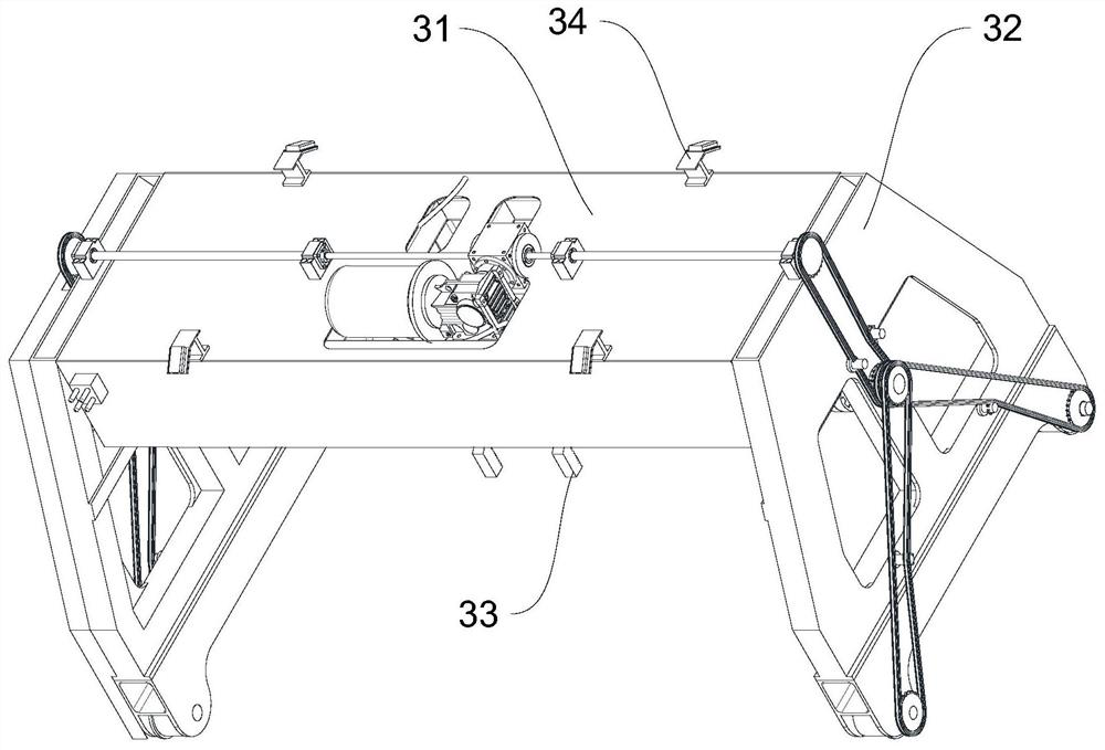 A rail vehicle bogie transfer conveying device